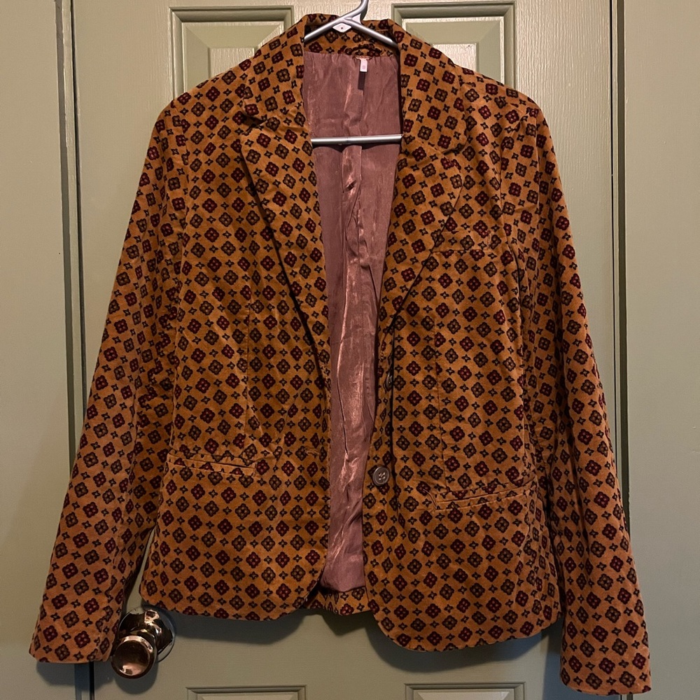 FREE PEOPLE Printed Corduroy Blazer